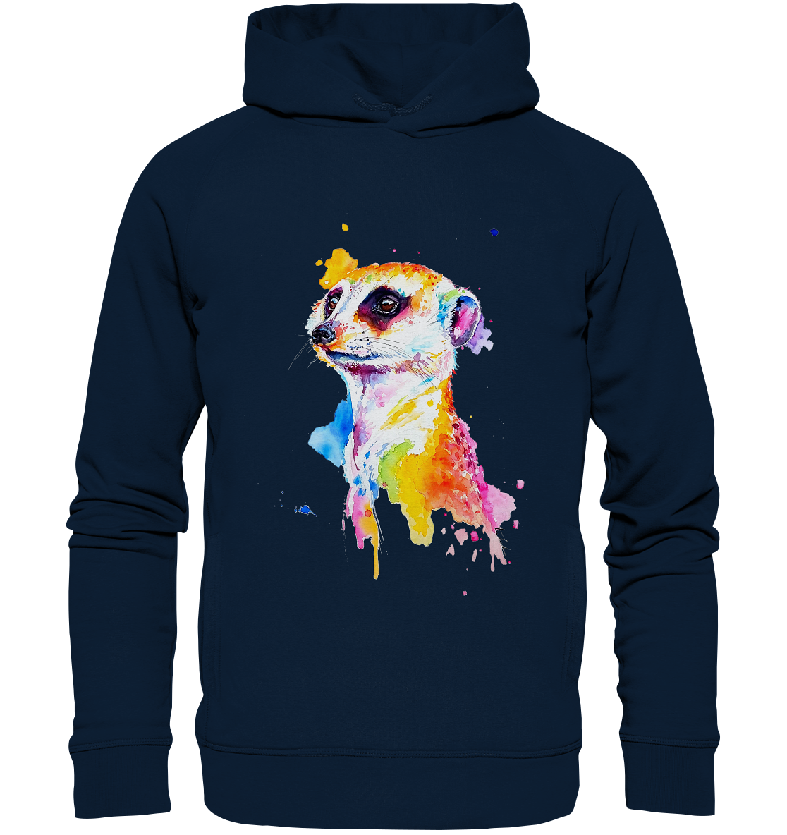 Motiv farbenfrohes Erdmännchen - Organic Fashion Hoodie