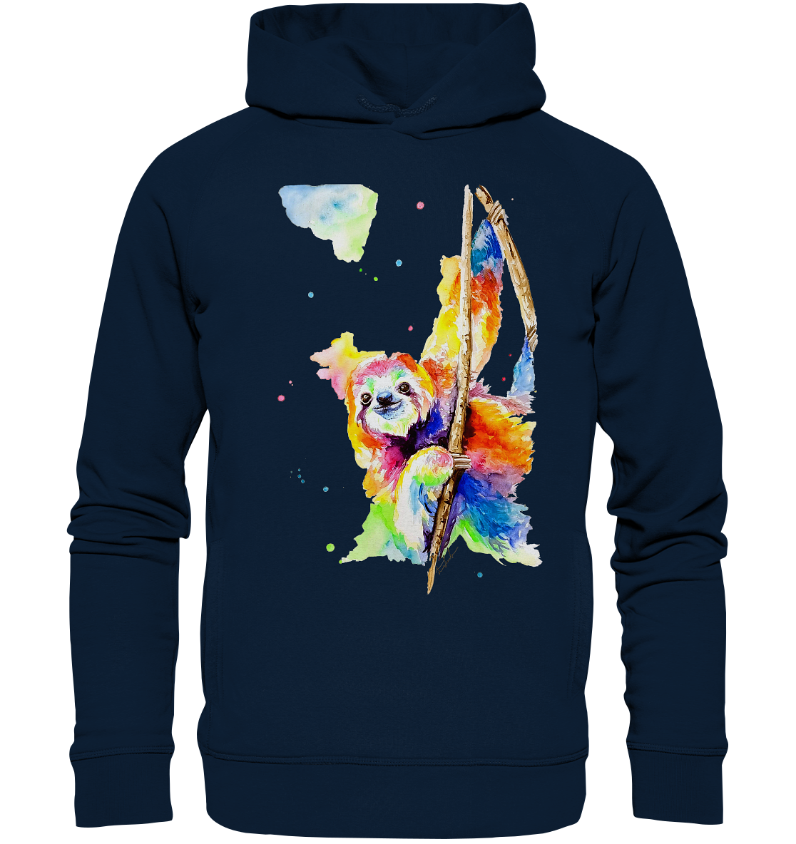 Buntes Faultier - Organic Fashion Hoodie