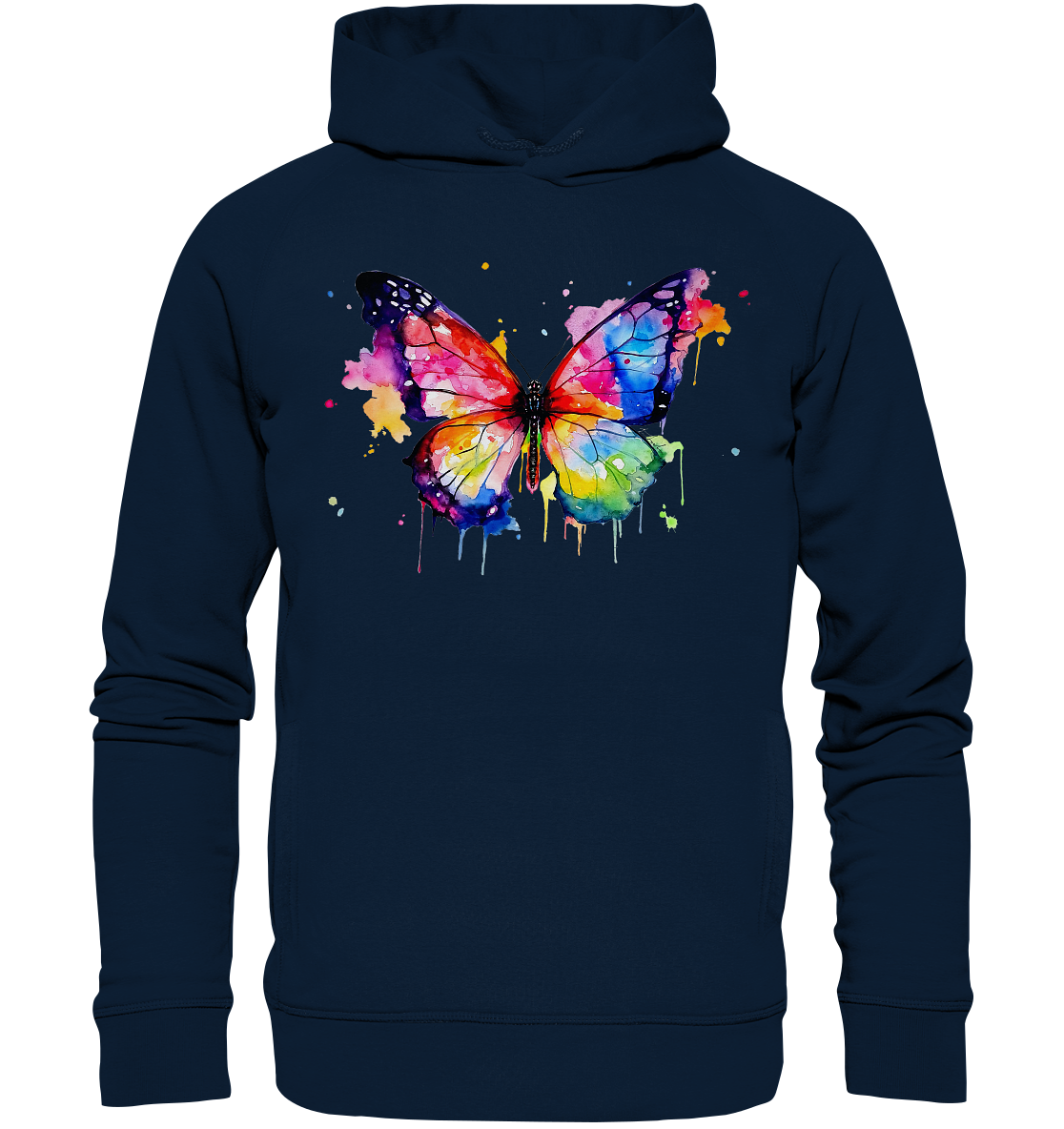 Motiv farbenfroher Schmetterling - Organic Fashion Hoodie