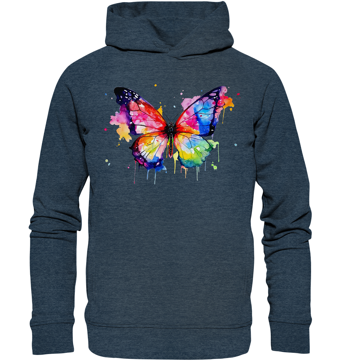 Motiv farbenfroher Schmetterling - Organic Fashion Hoodie