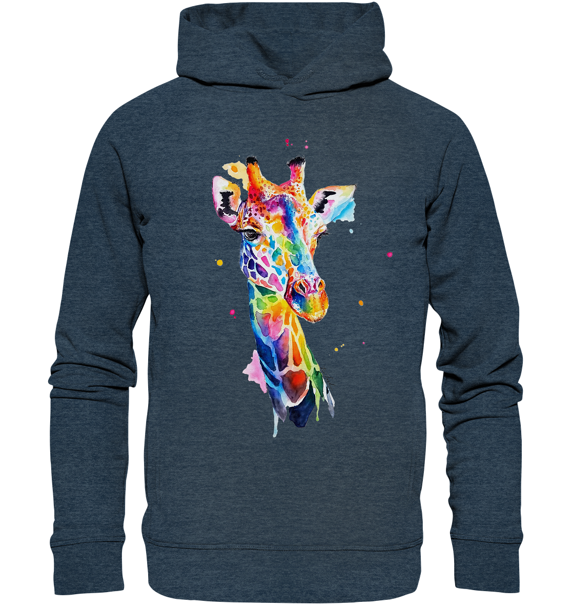 Motiv farbenfrohe Giraffe - Organic Fashion Hoodie