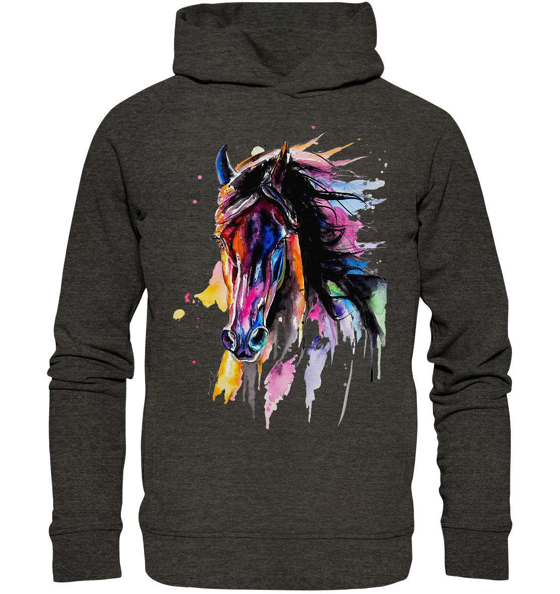 Schwarzes Pferd - Organic Fashion Hoodie