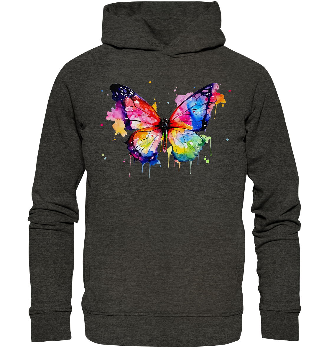 Motiv farbenfroher Schmetterling - Organic Fashion Hoodie