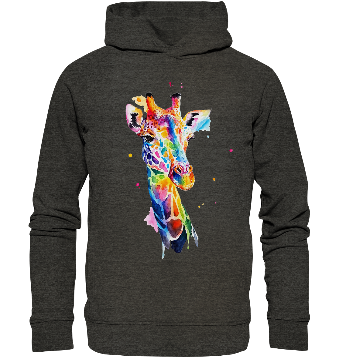 Motiv farbenfrohe Giraffe - Organic Fashion Hoodie