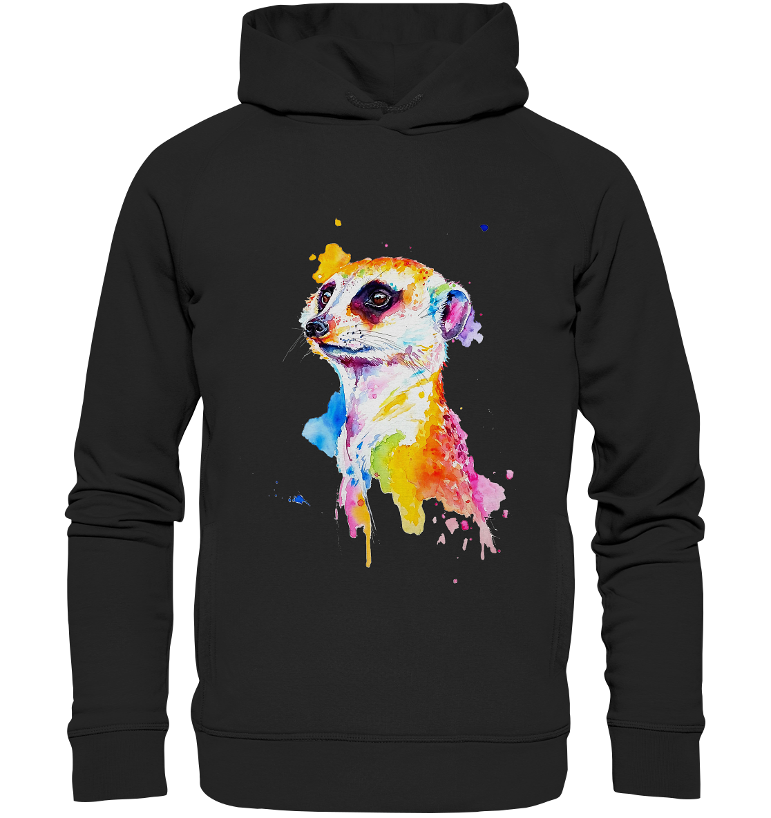 Motiv farbenfrohes Erdmännchen - Organic Fashion Hoodie