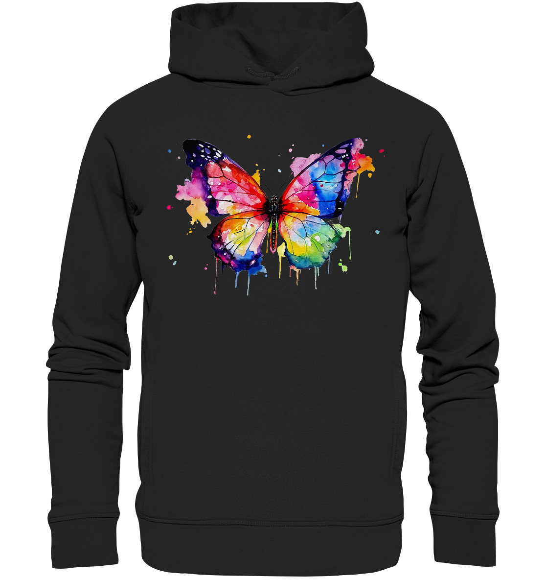 Motiv farbenfroher Schmetterling - Organic Fashion Hoodie