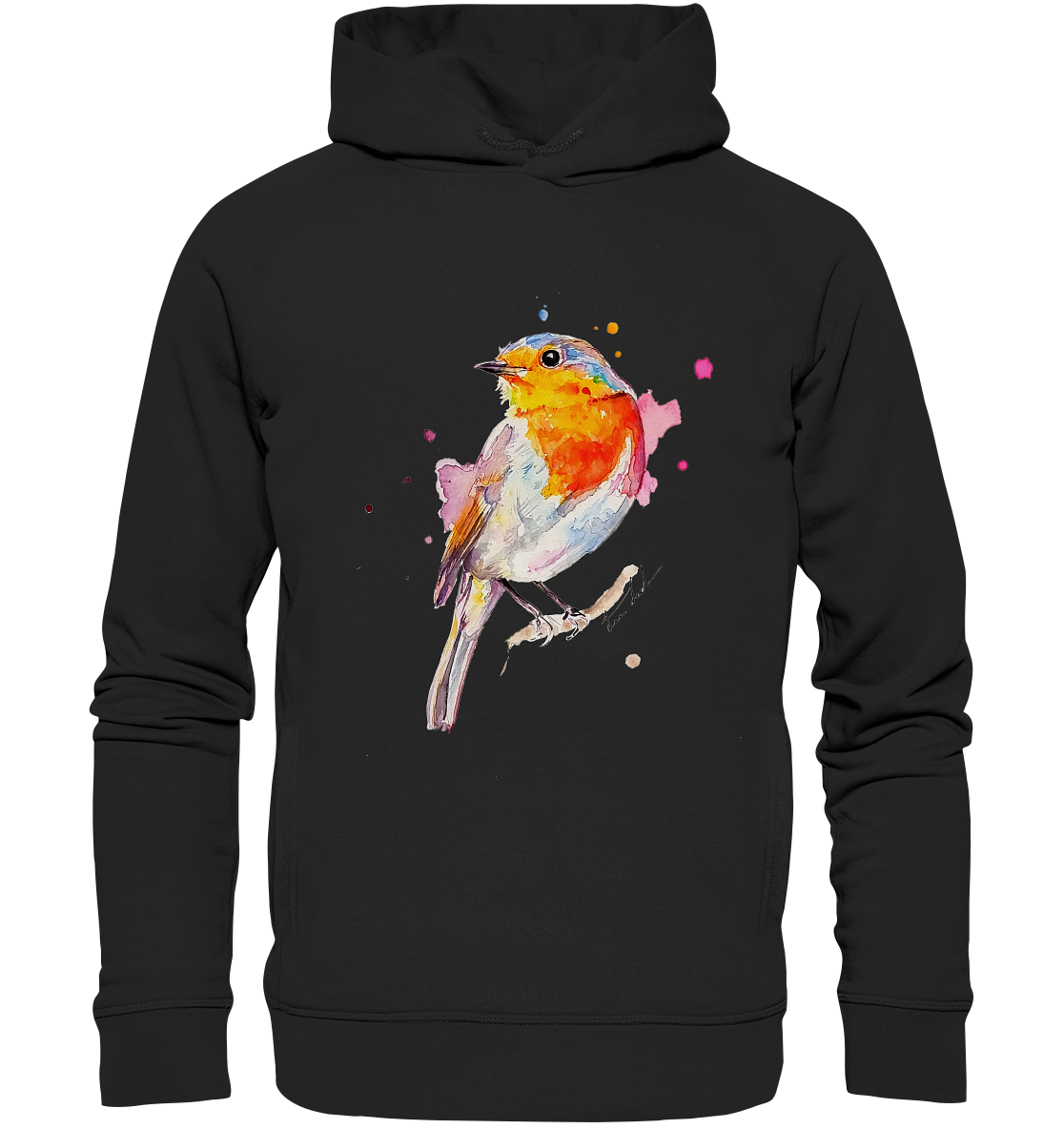 Buntes Rotkehlchen - Organic Fashion Hoodie