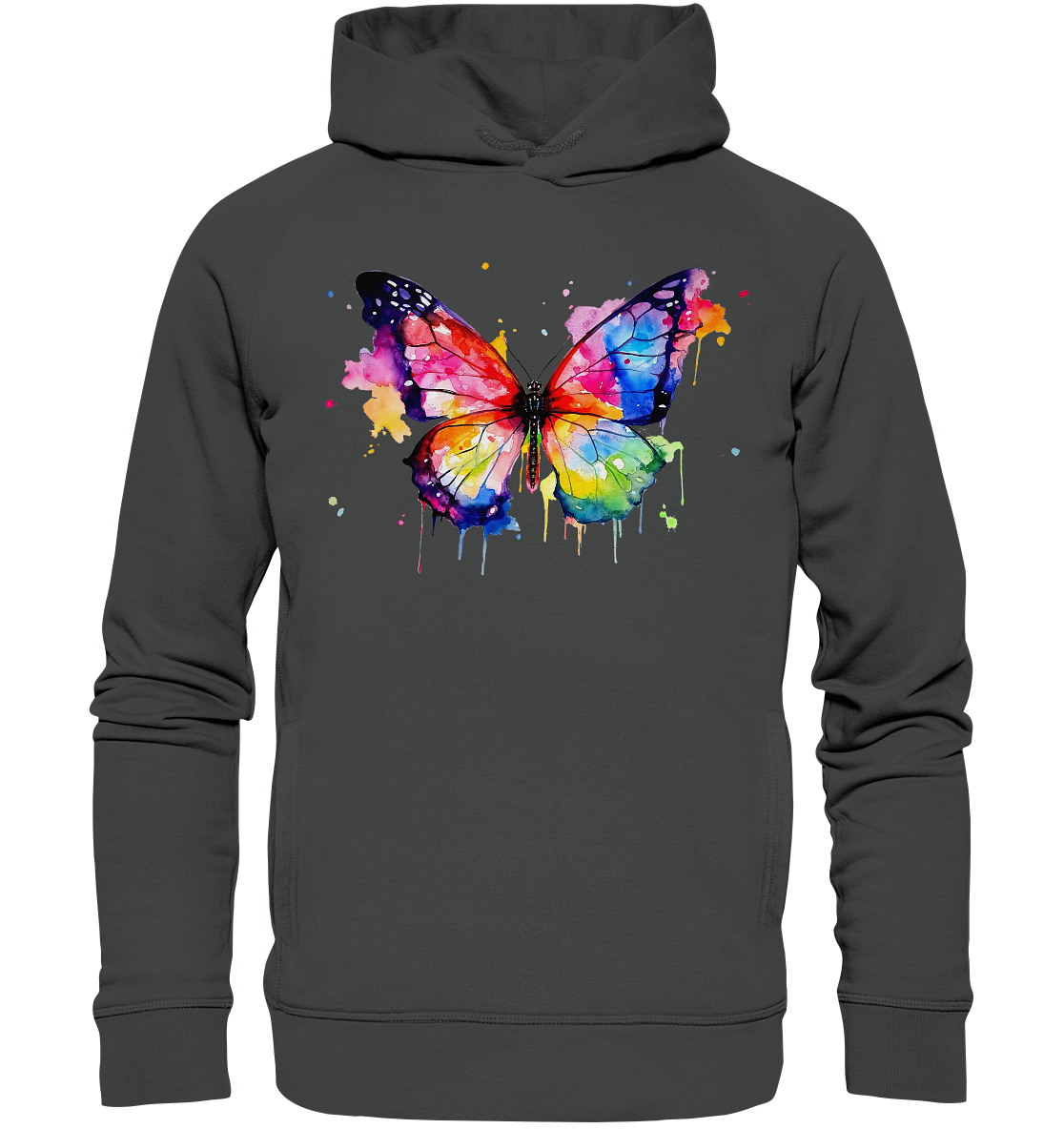 Motiv farbenfroher Schmetterling - Organic Fashion Hoodie