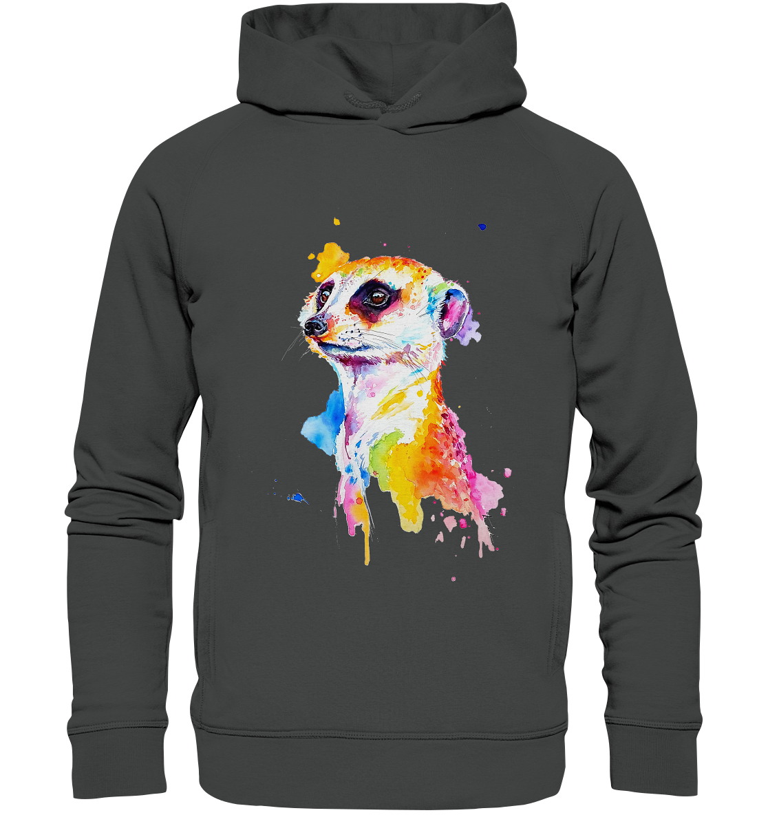 Motiv farbenfrohes Erdmännchen - Organic Fashion Hoodie