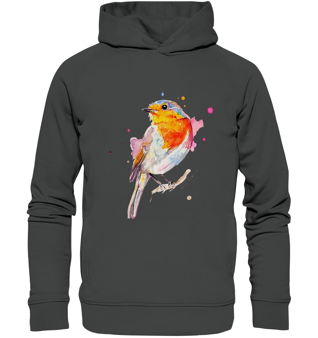 Buntes Rotkehlchen - Organic Fashion Hoodie