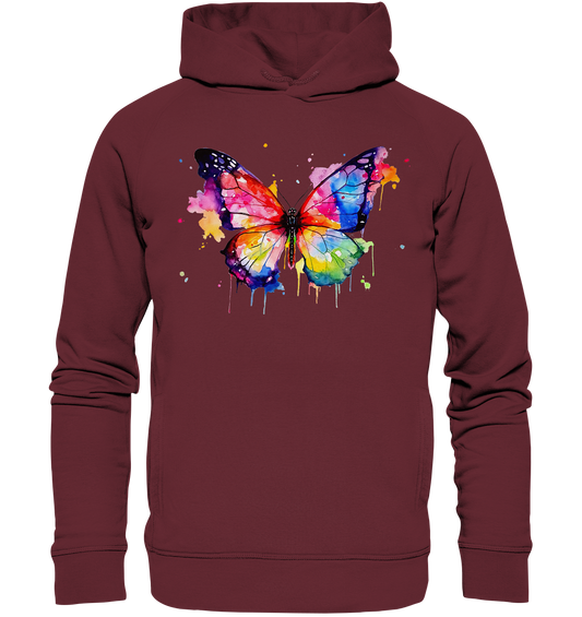 Motiv farbenfroher Schmetterling - Organic Fashion Hoodie