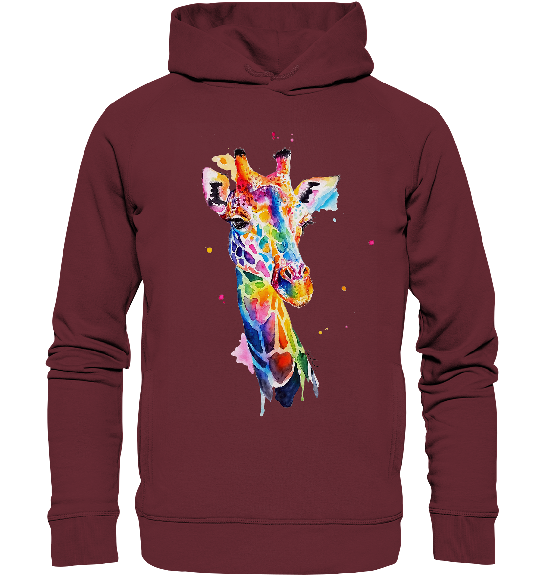 Motiv farbenfrohe Giraffe - Organic Fashion Hoodie