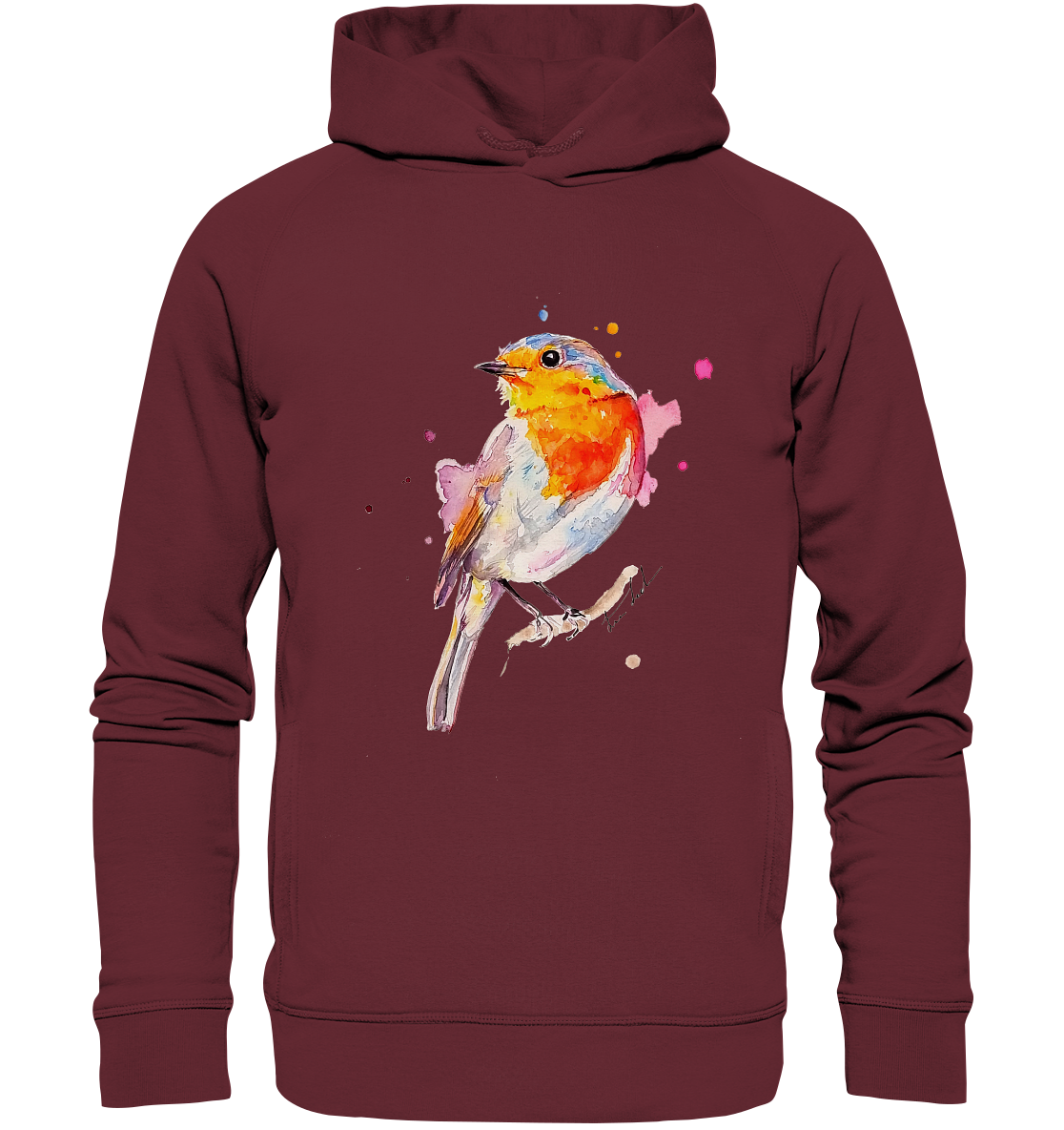 Buntes Rotkehlchen - Organic Fashion Hoodie