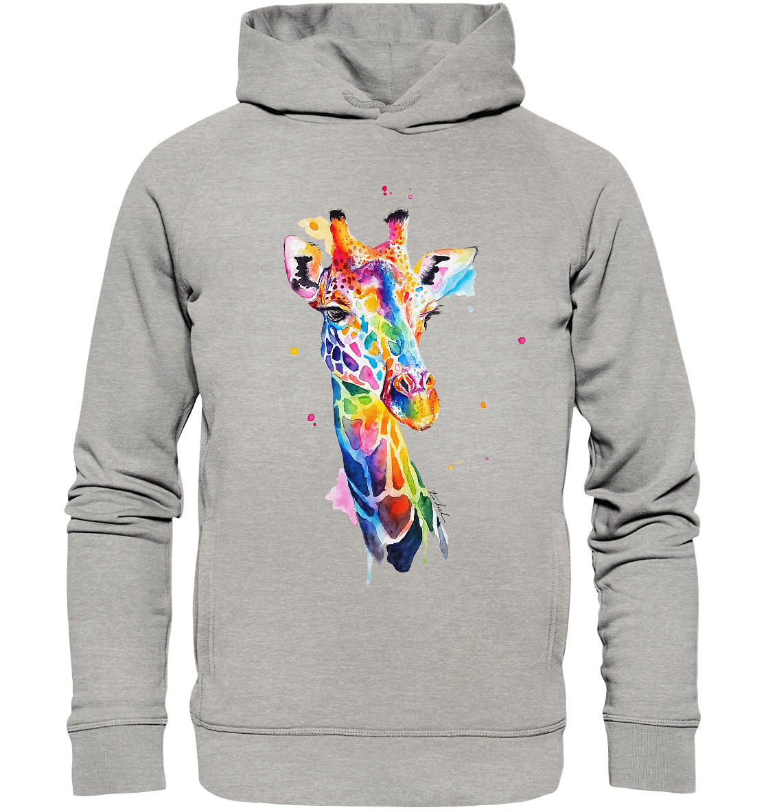 Motiv farbenfrohe Giraffe - Organic Fashion Hoodie