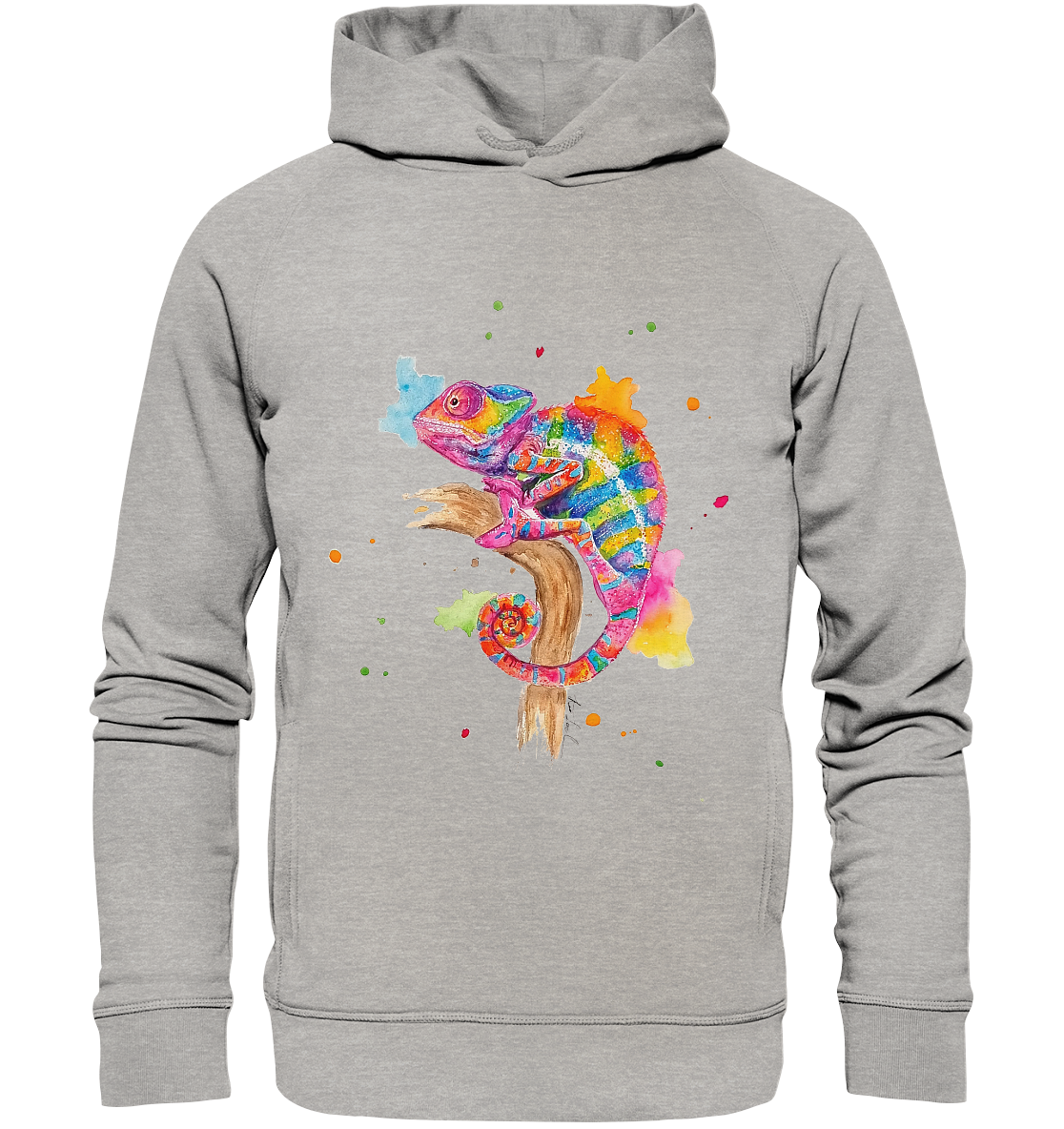 Buntes Chamäleon  - Organic Fashion Hoodie