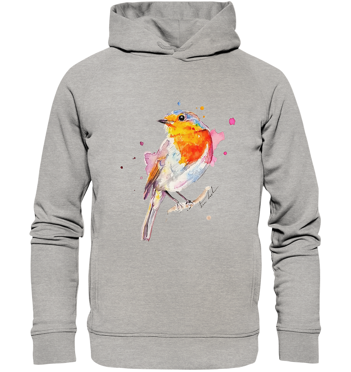 Buntes Rotkehlchen - Organic Fashion Hoodie