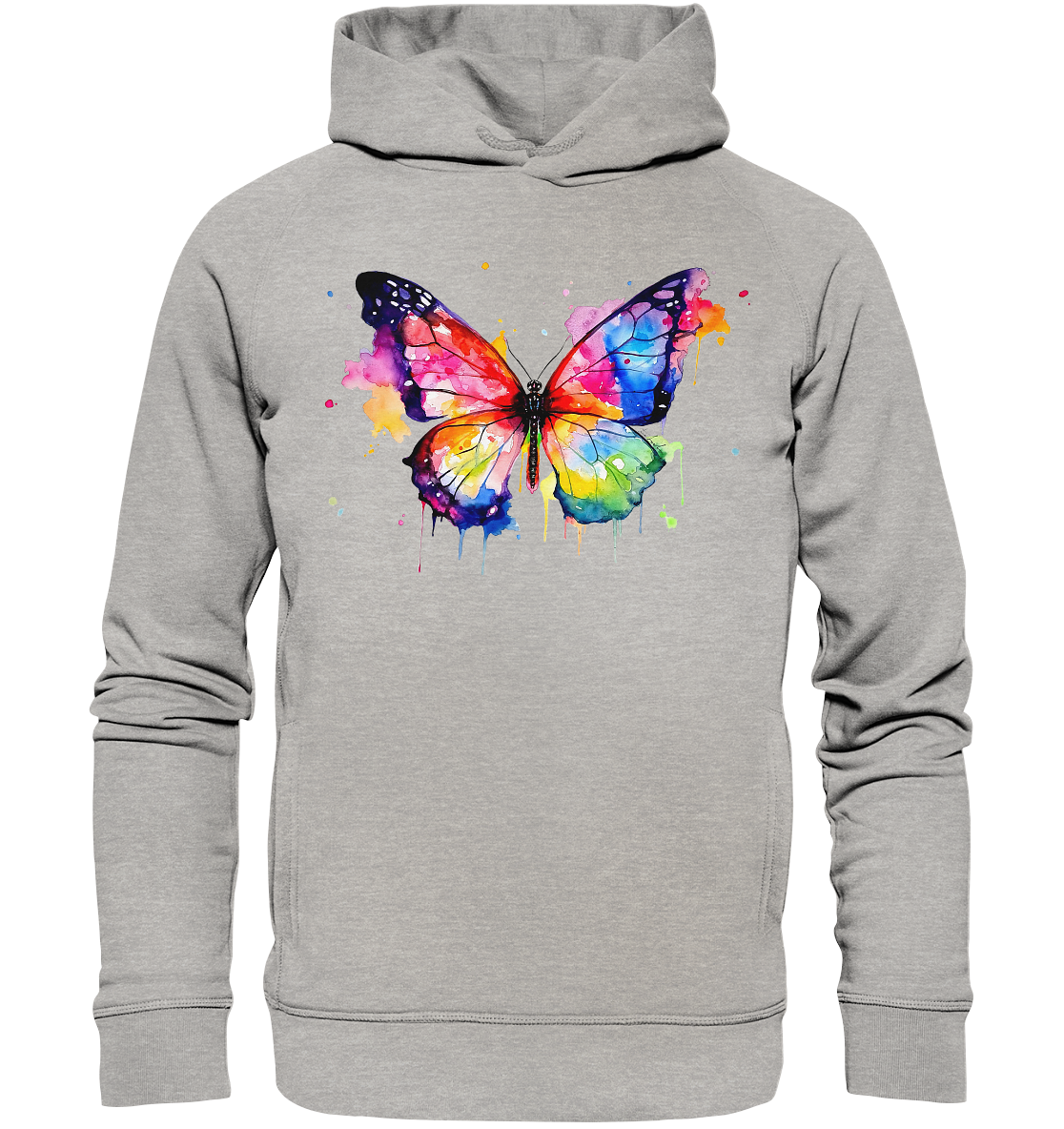 Motiv farbenfroher Schmetterling - Organic Fashion Hoodie