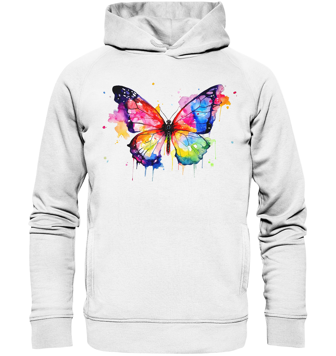 Motiv farbenfroher Schmetterling - Organic Fashion Hoodie