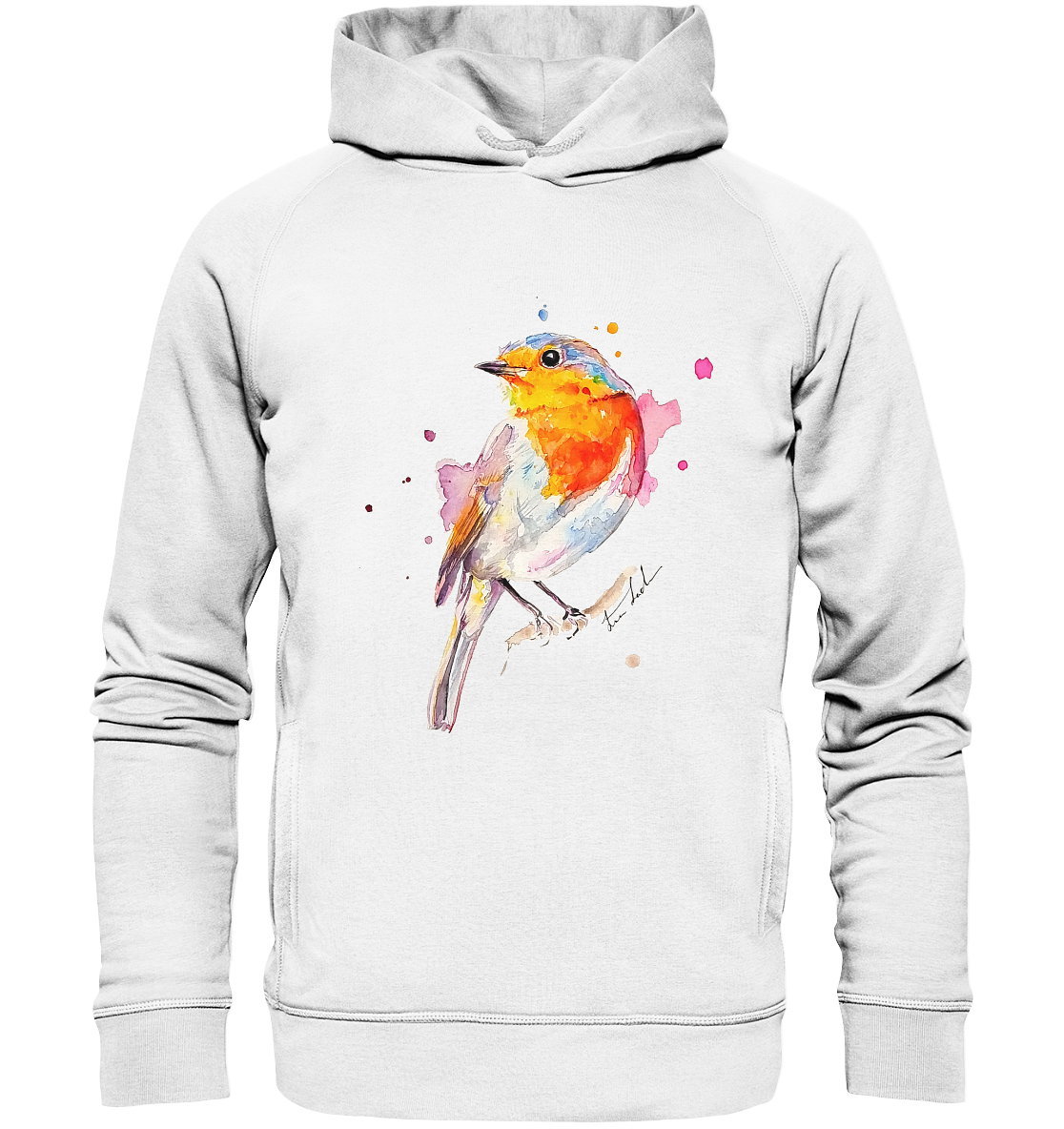 Buntes Rotkehlchen - Organic Fashion Hoodie