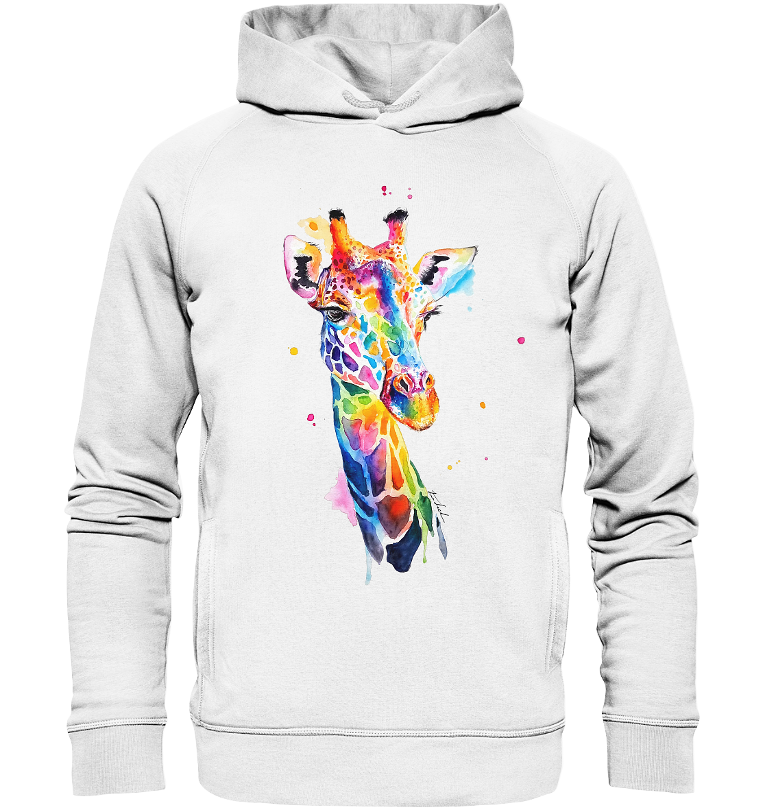 Motiv farbenfrohe Giraffe - Organic Fashion Hoodie