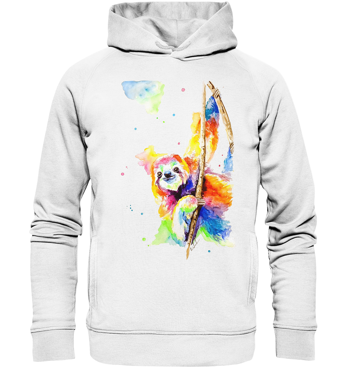 Buntes Faultier - Organic Fashion Hoodie