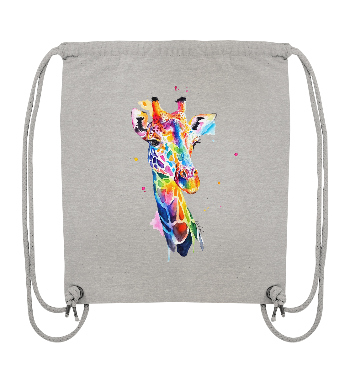 Motiv farbenfrohe Giraffe - Organic Gym-Bag