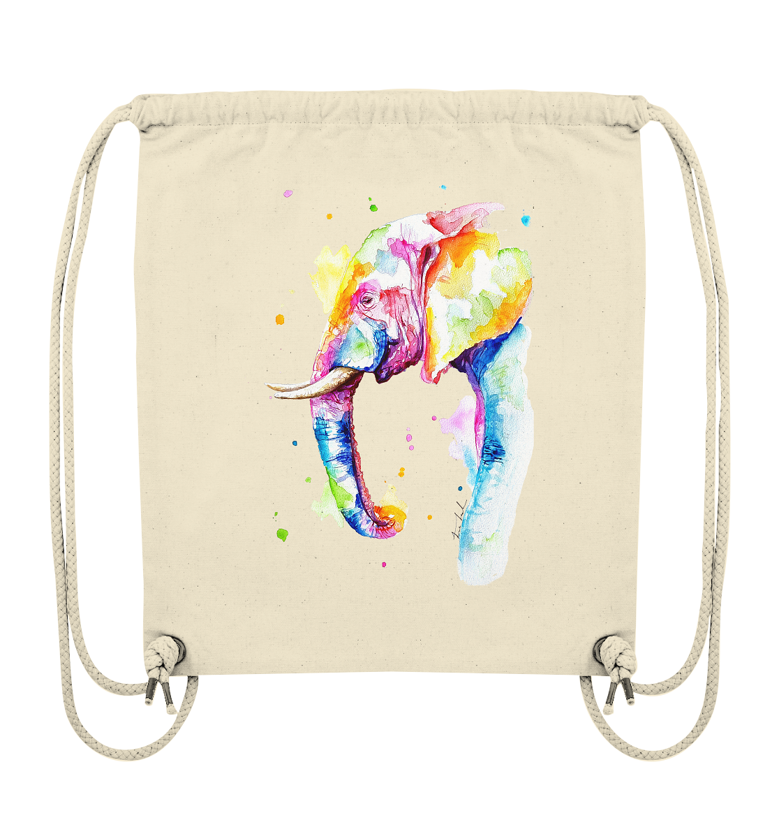 Bunter Elefant - Organic Gym-Bag