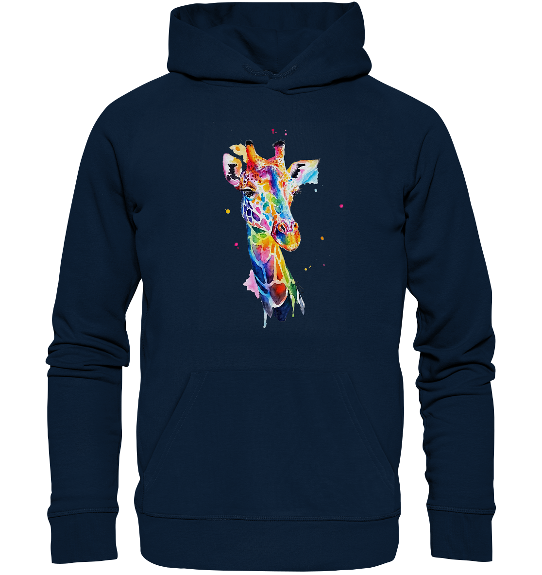 Motiv farbenfrohe Giraffe - Organic Hoodie