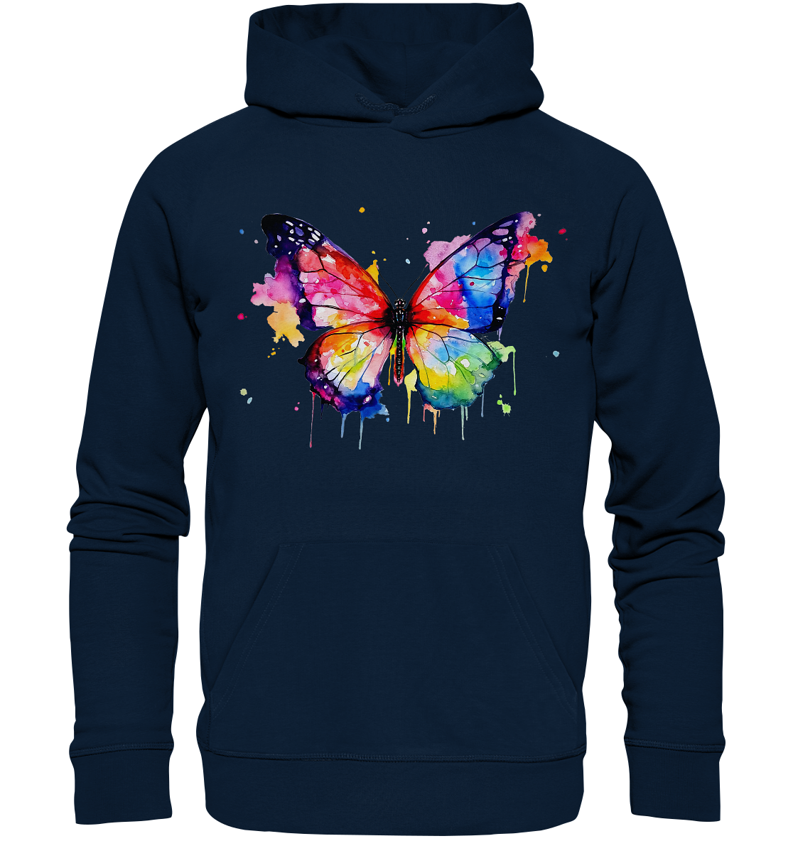 Motiv farbenfroher Schmetterling - Organic Hoodie