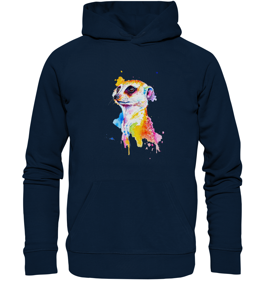 Motiv farbenfrohes Erdmännchen - Organic Hoodie