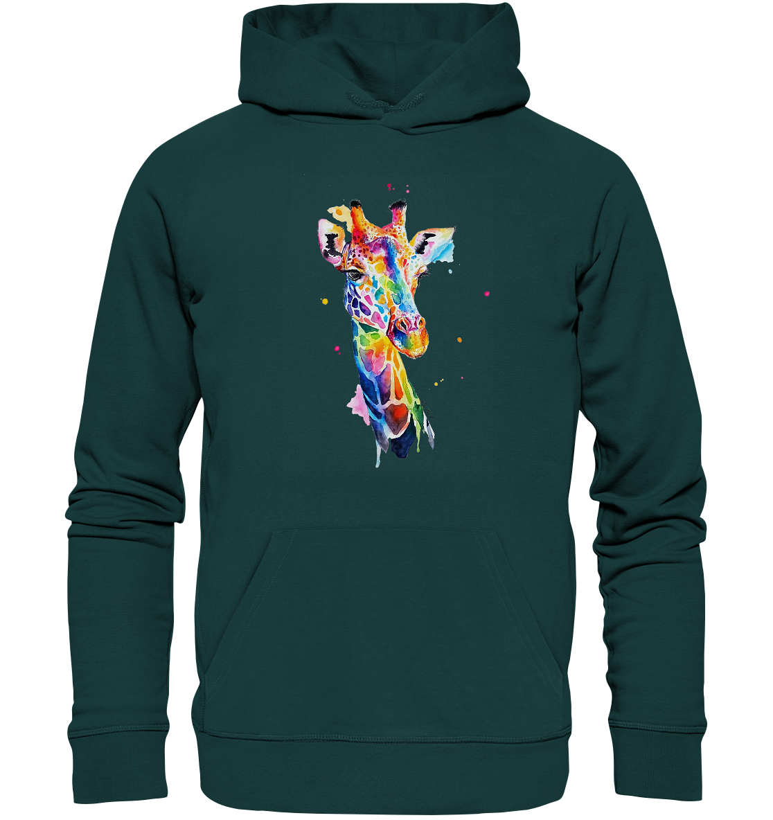 Motiv farbenfrohe Giraffe - Organic Hoodie