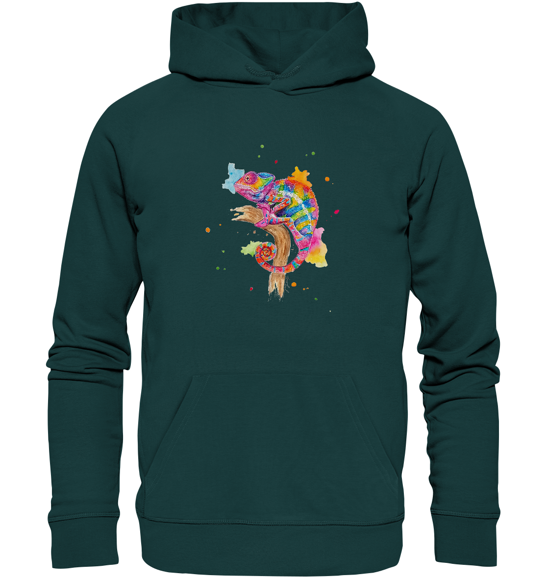 Buntes Chamäleon  - Organic Hoodie