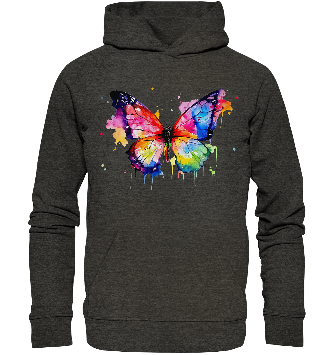 Motiv farbenfroher Schmetterling - Organic Hoodie