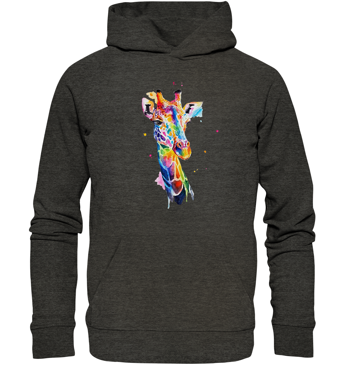 Motiv farbenfrohe Giraffe - Organic Hoodie