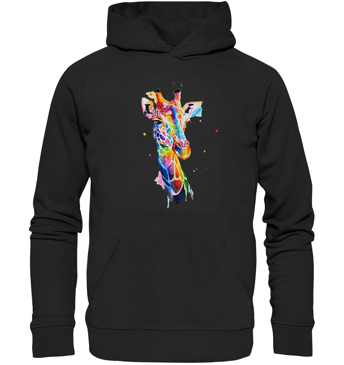 Motiv farbenfrohe Giraffe - Organic Hoodie