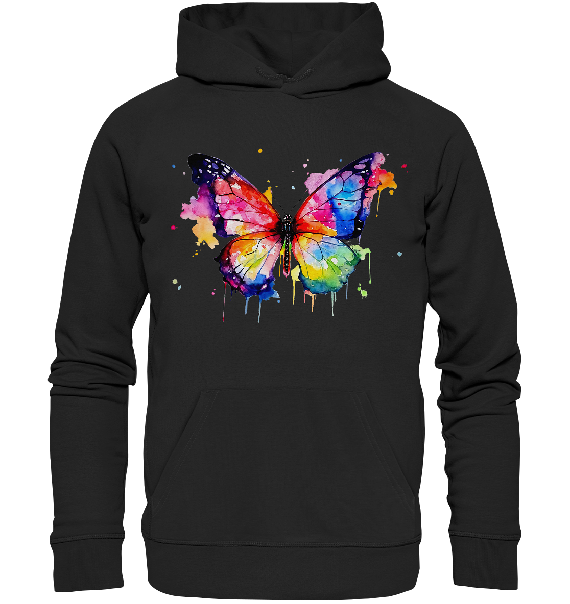 Motiv farbenfroher Schmetterling - Organic Hoodie