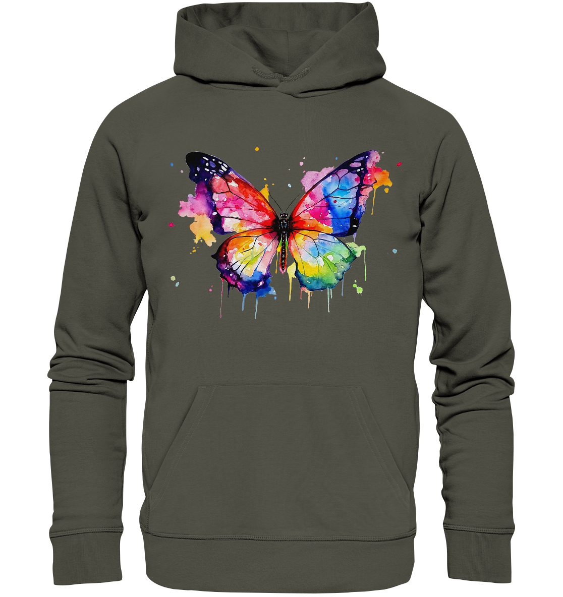 Motiv farbenfroher Schmetterling - Organic Hoodie