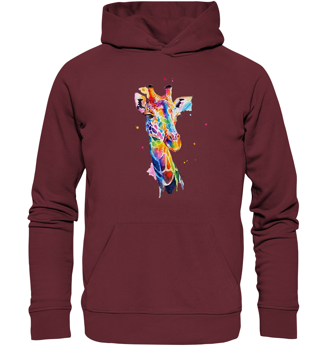 Motiv farbenfrohe Giraffe - Organic Hoodie