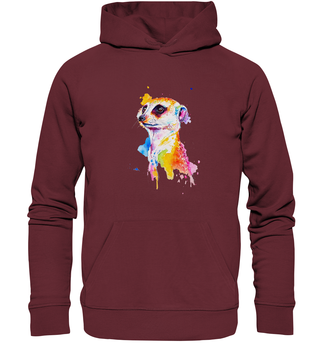 Motiv farbenfrohes Erdmännchen - Organic Hoodie