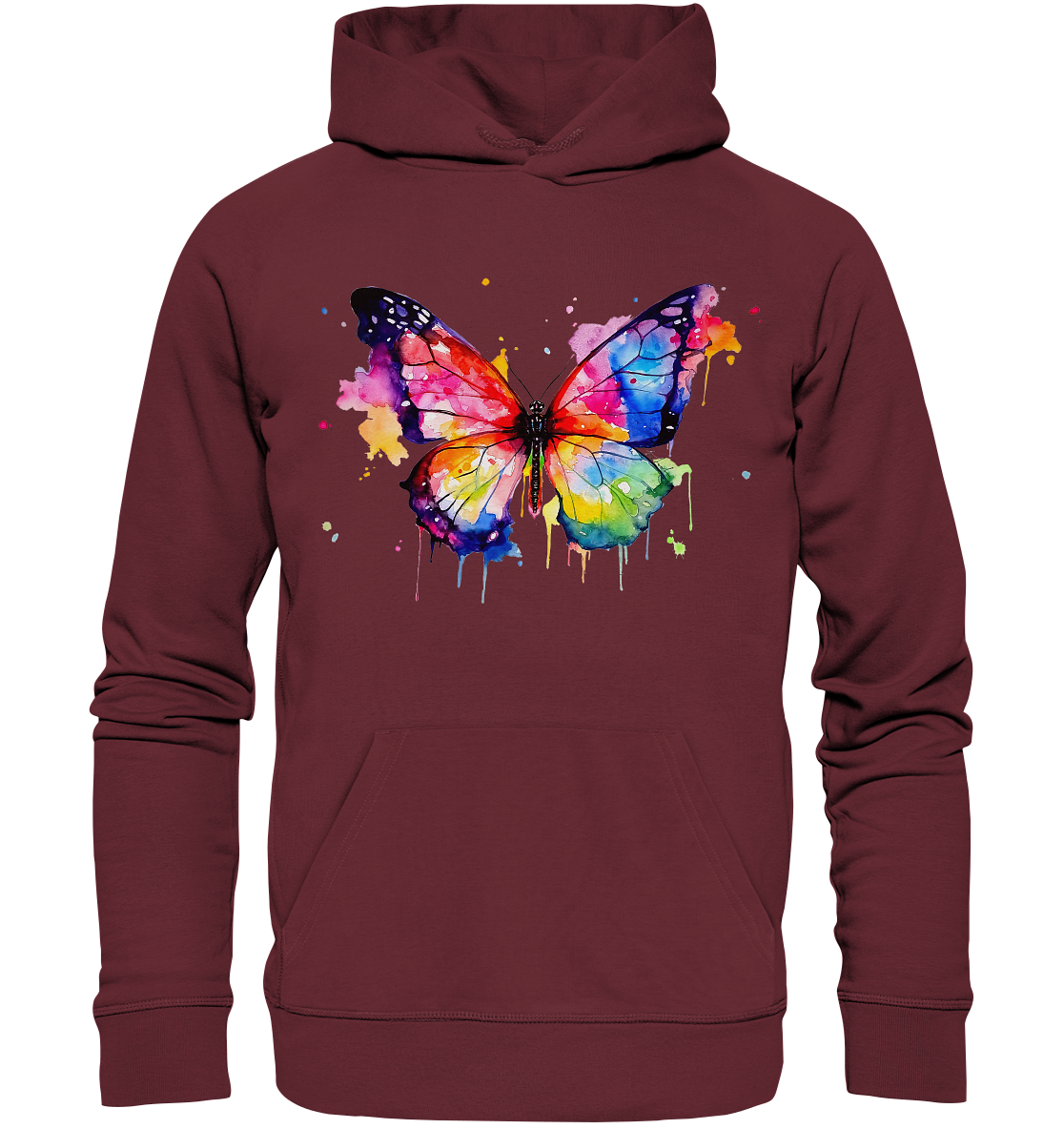 Motiv farbenfroher Schmetterling - Organic Hoodie