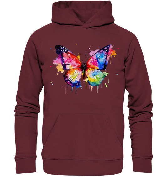 Motiv farbenfroher Schmetterling - Organic Hoodie