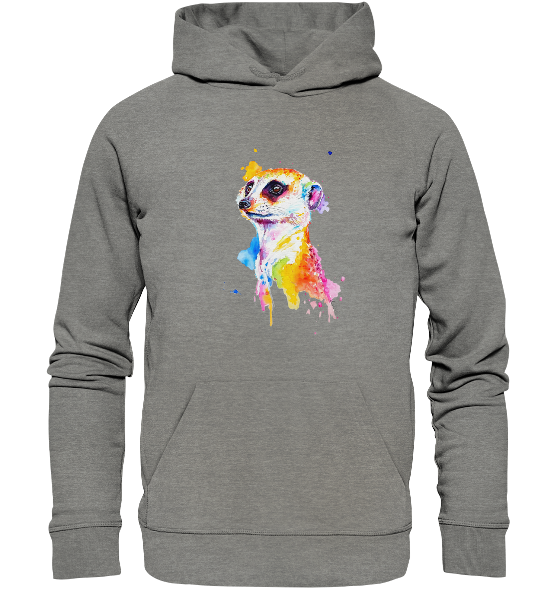 Motiv farbenfrohes Erdmännchen - Organic Hoodie