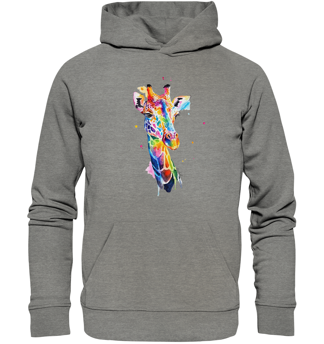 Motiv farbenfrohe Giraffe - Organic Hoodie