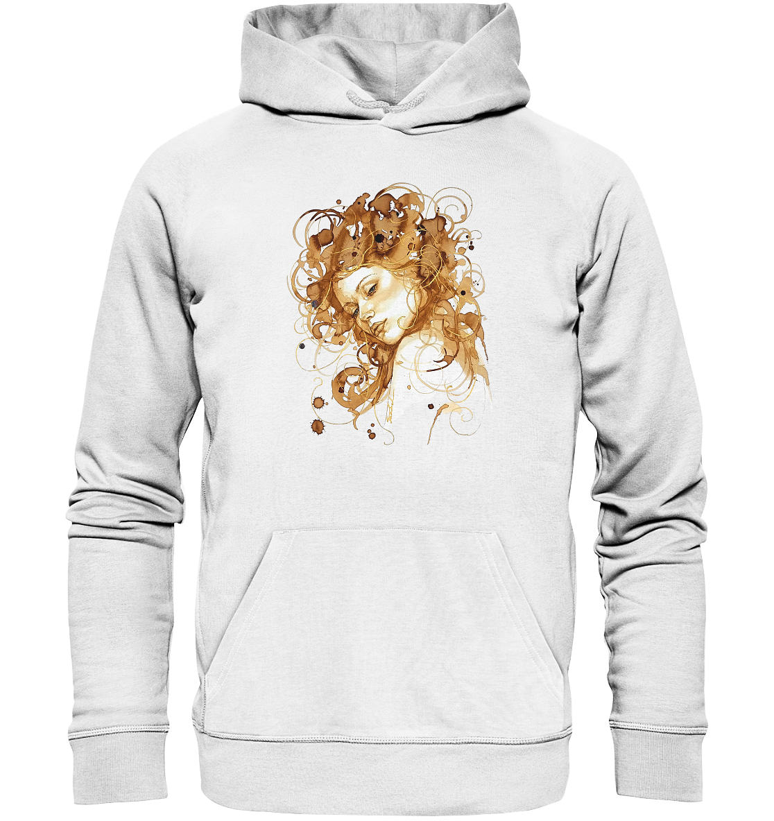 Kaffeemotiv Portrait mit goldenen Haaren - Organic Hoodie