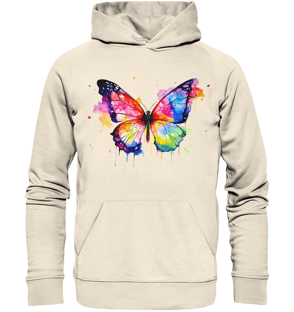 Motiv farbenfroher Schmetterling - Organic Hoodie