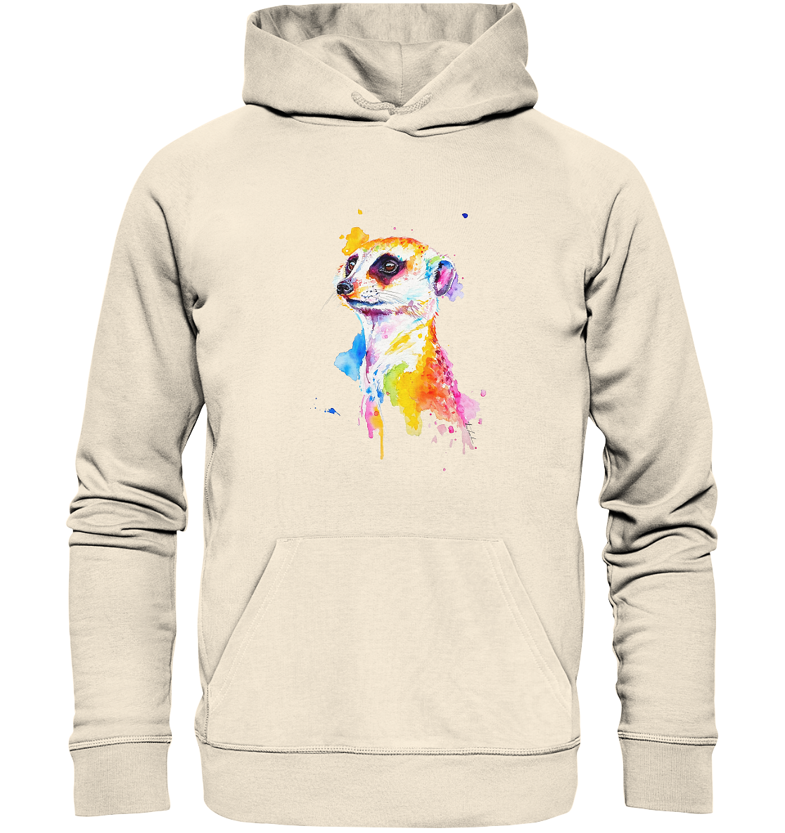 Motiv farbenfrohes Erdmännchen - Organic Hoodie