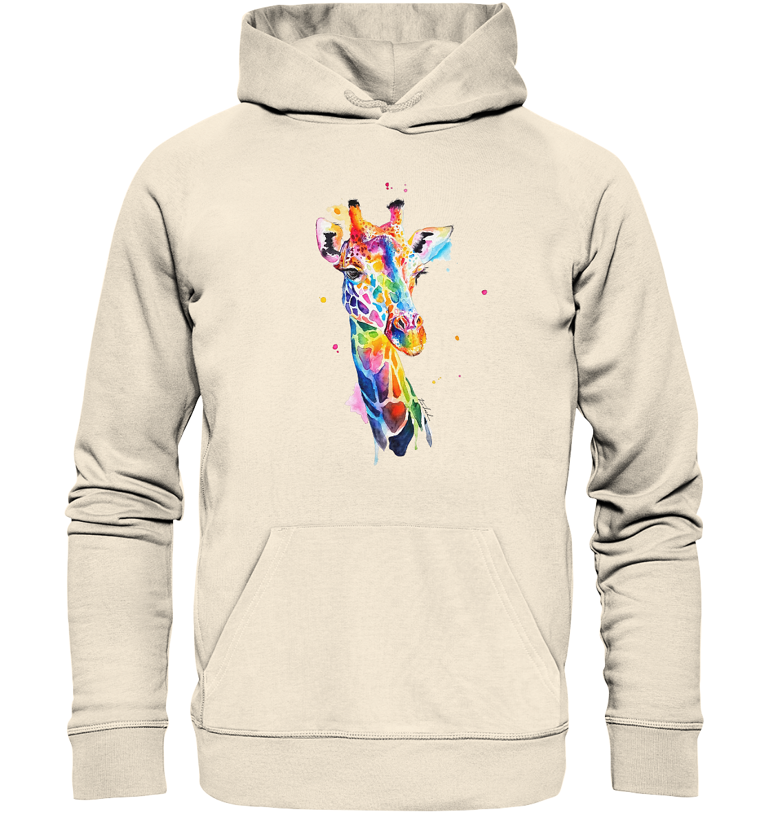 Motiv farbenfrohe Giraffe - Organic Hoodie