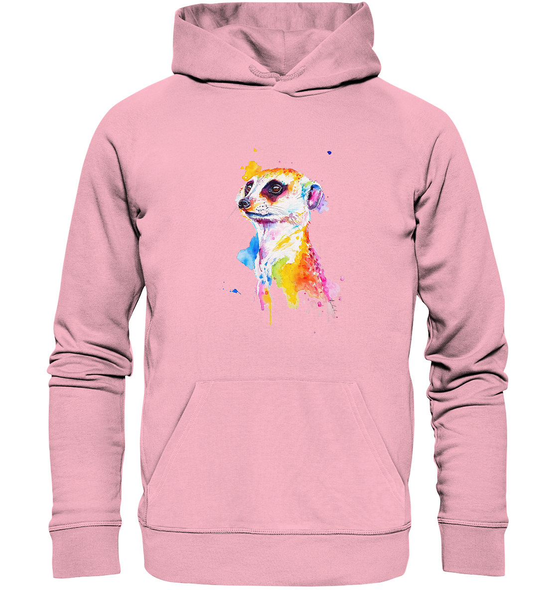 Motiv farbenfrohes Erdmännchen - Organic Hoodie