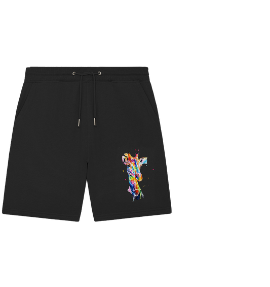 Motiv farbenfrohe Giraffe - Organic Jogger Shorts