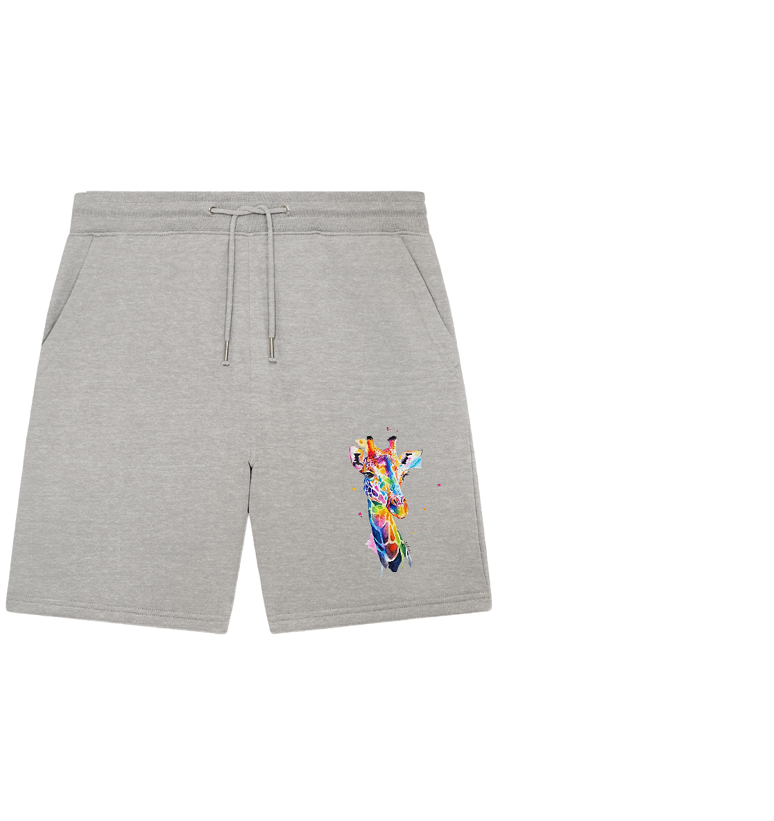 Motiv farbenfrohe Giraffe - Organic Jogger Shorts